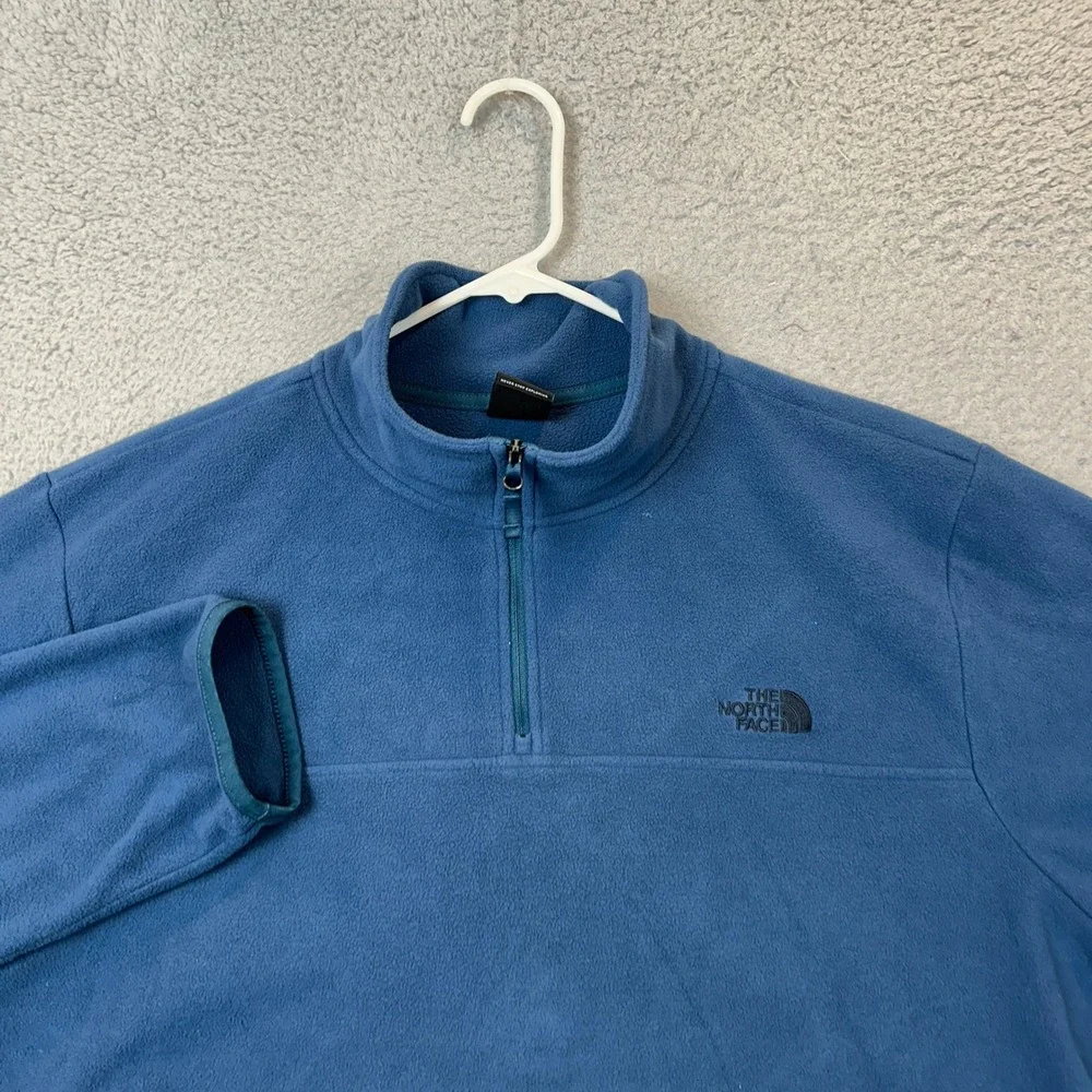 The North Face Pullover Mens XL Quarter Zip Blue Sweater Fleece Long Sleeve EUC